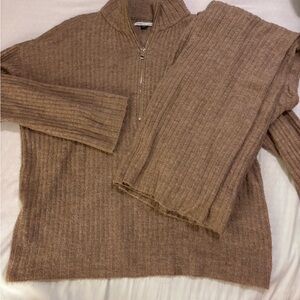 American Eagle Outfitters Brown Zip Up Sweater